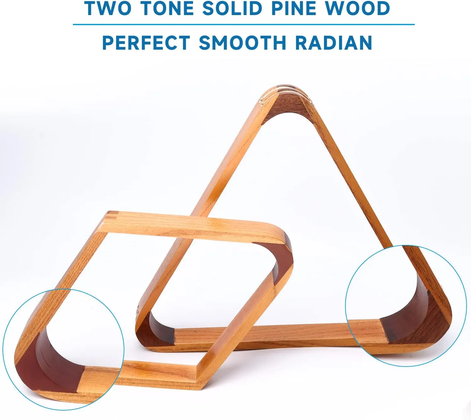 GSE Games & Sports Expert Solid Wood Billiard 8-Ball Triangle / 9-Ball Diamond Pool Ball Racks for 2-1/4" Pool Balls, Pool Table Accessories