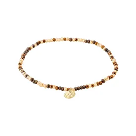 INDIE bracelet brown, gold-plated