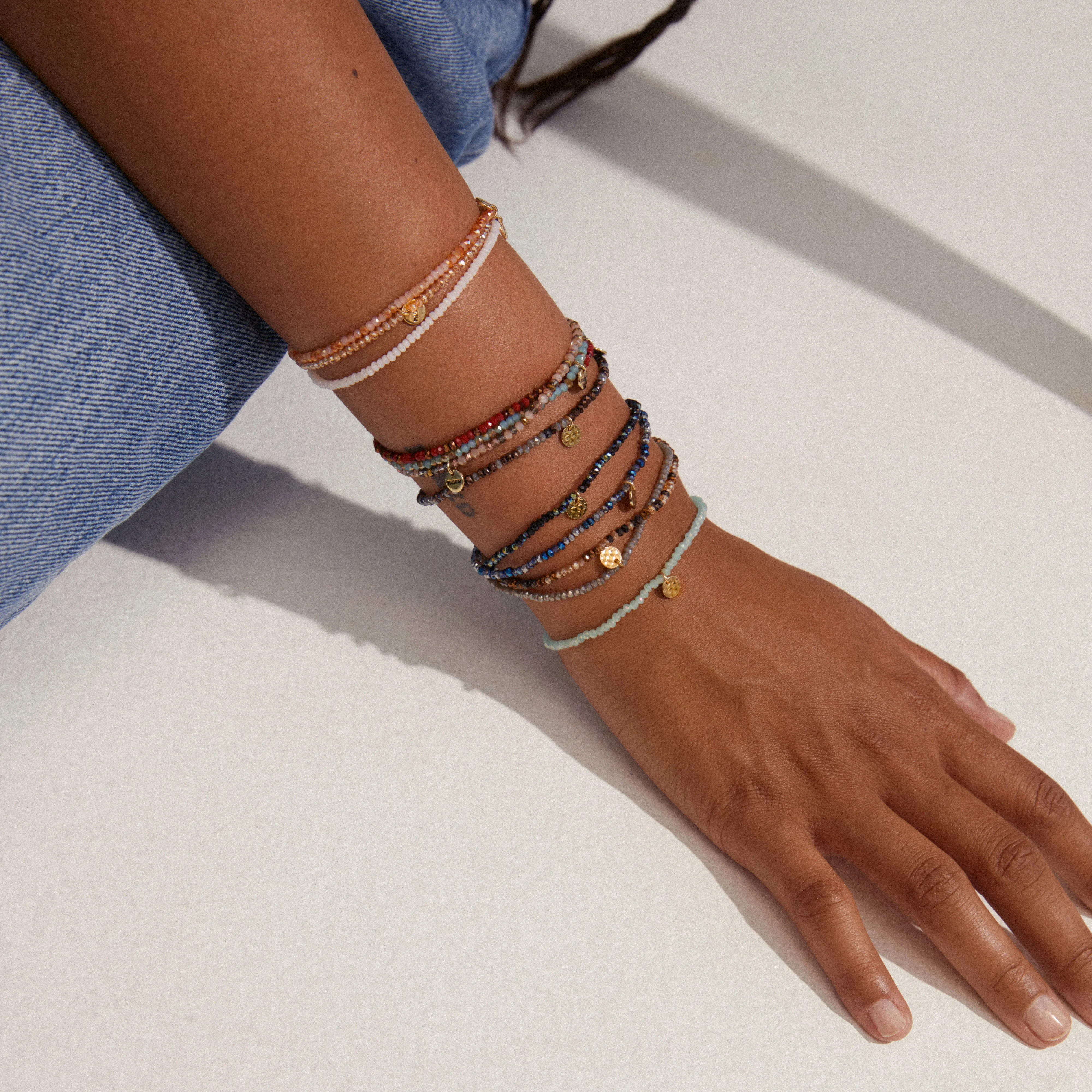 INDIE bracelet brown, gold-plated