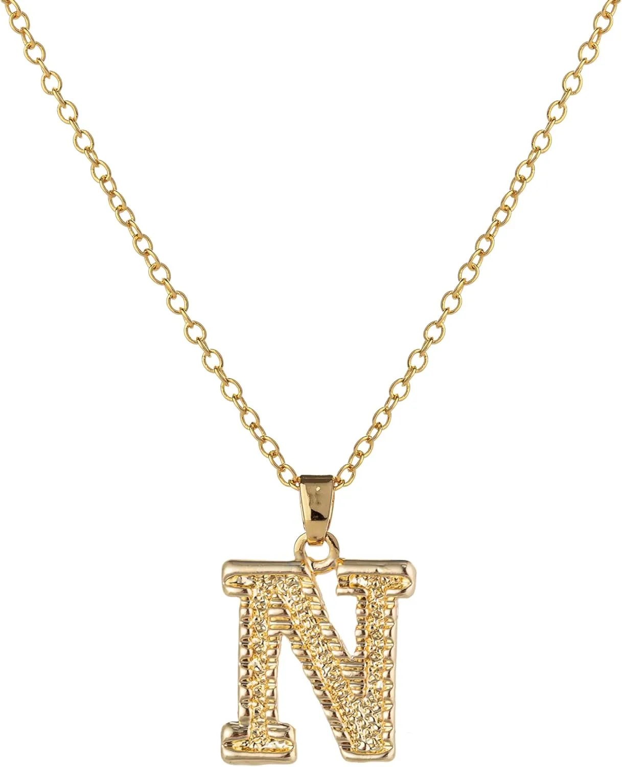 Initial Necklace for Women Men 14K Gold Plated 26 Letters Name Pendant Necklace