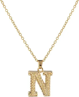 Initial Necklace for Women Men 14K Gold Plated 26 Letters Name Pendant Necklace