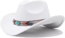 Jazz Cap Decorative Cowboy Hat Jazz Hat Travel Photo Cap Fedora Hat for Women and Men