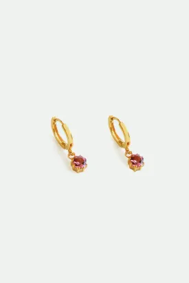 Kids Pink Tourmaline Hoop Earrings
