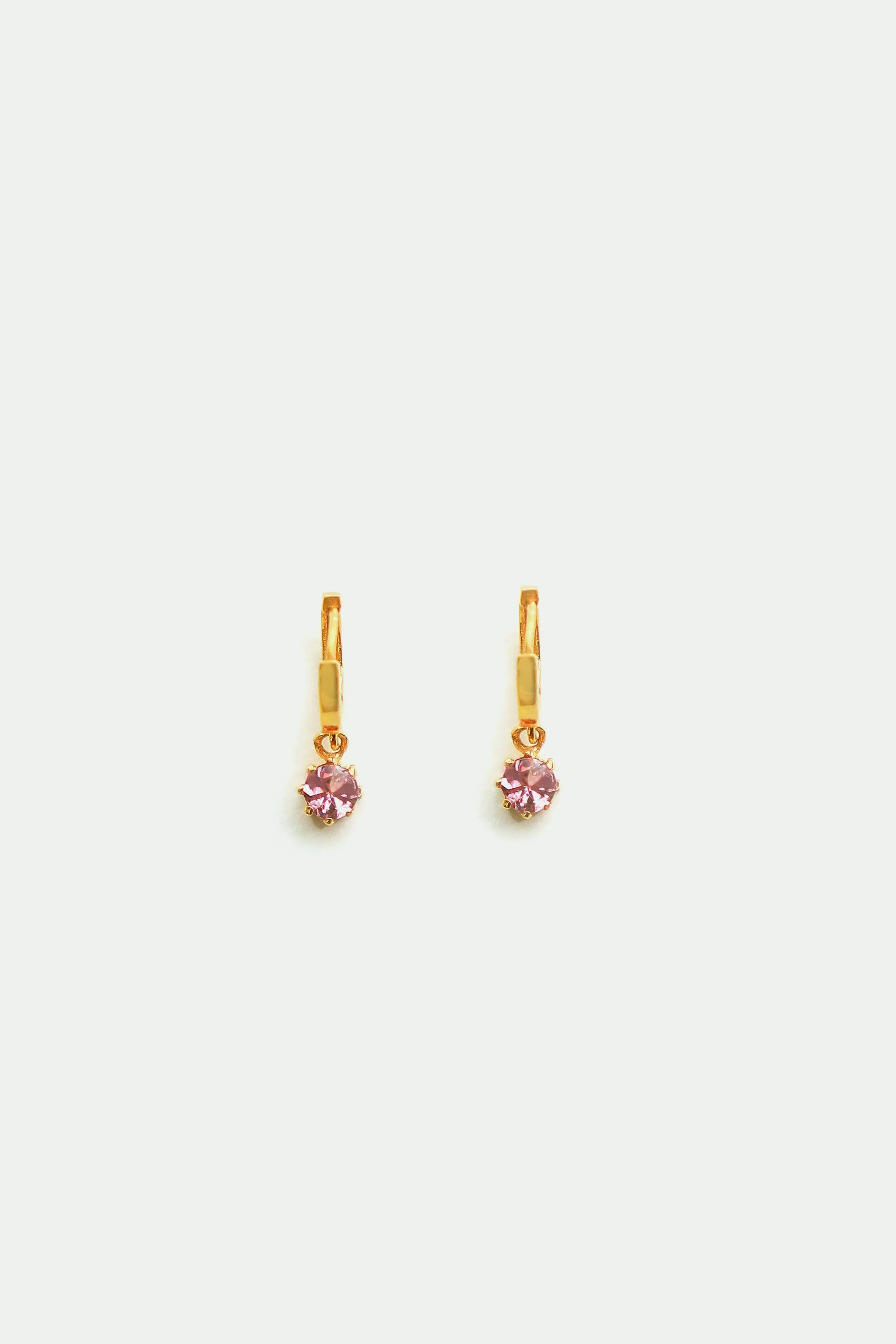 Kids Pink Tourmaline Hoop Earrings