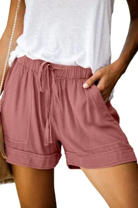 KISSMODA Womens Summer Shorts Leopard/Camo/Solid/Floral Print Elastic Waist Pocketed Casual Pants