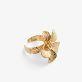 Large Gold Flower Ring - Elegant Floral Statement Jewelry