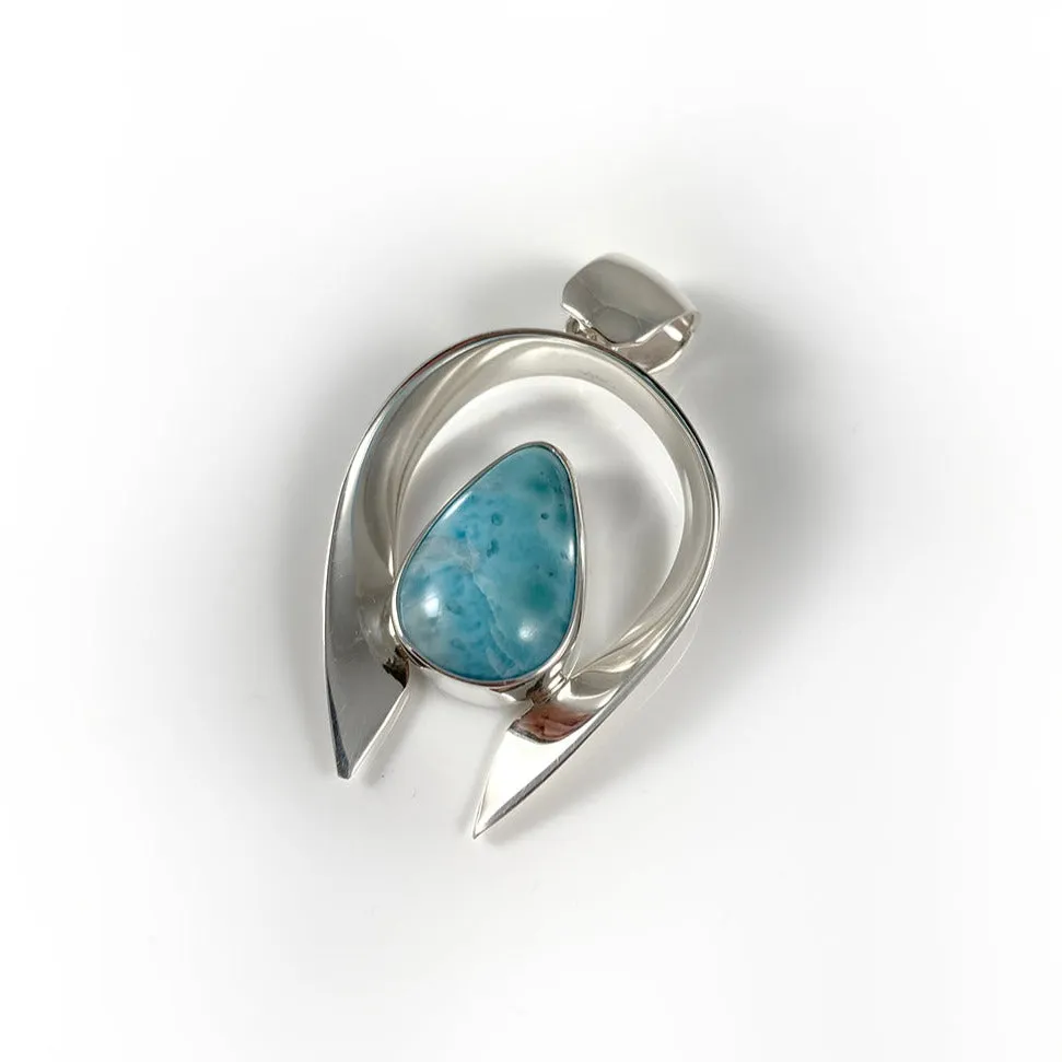 Larimar & Sterling Silver Pendant