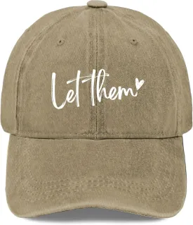 Let Them Funny Hat for Men Classic Washed Distressed Baseball Caps