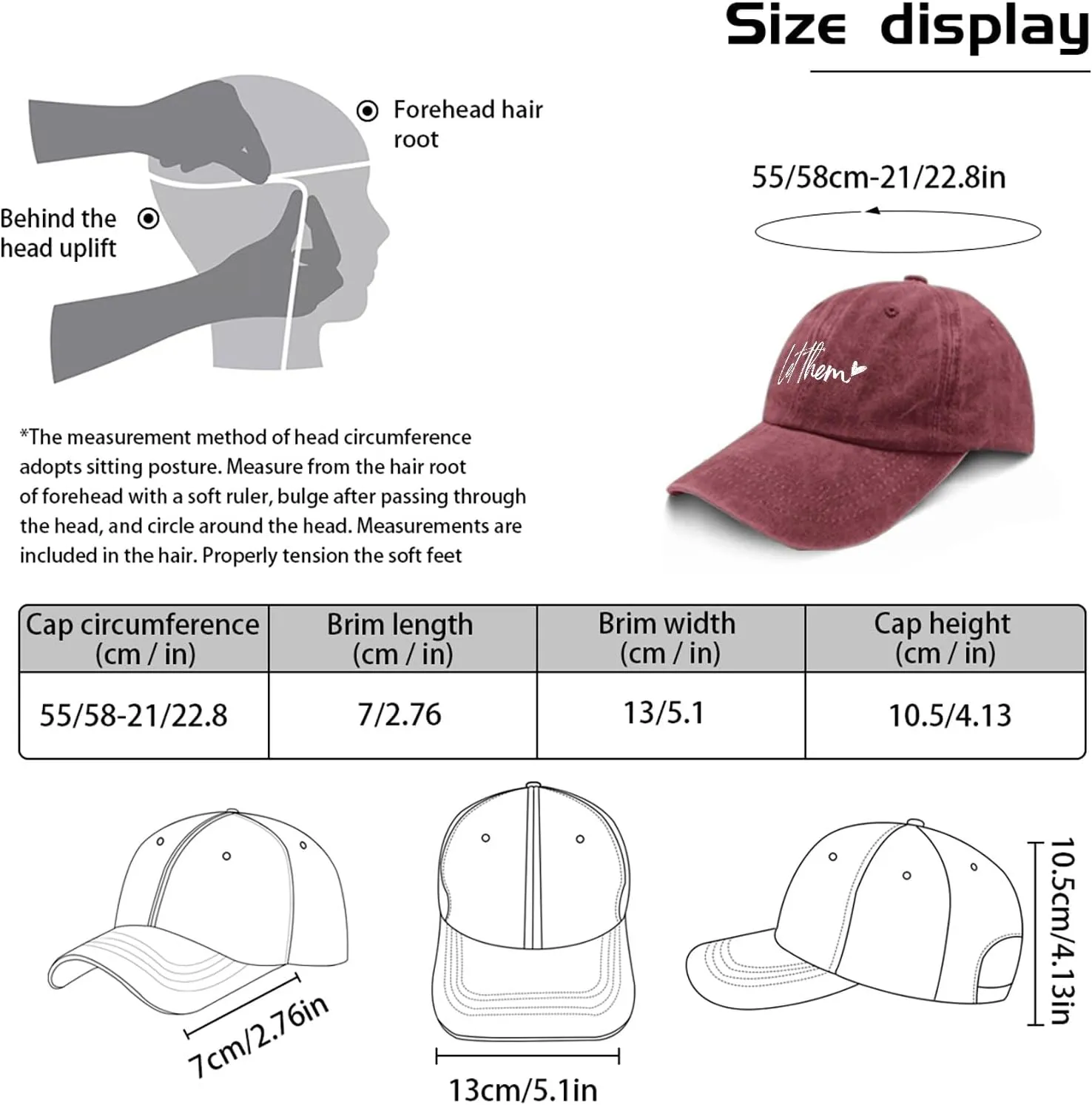 Let Them Funny Hat for Men Classic Washed Distressed Baseball Caps