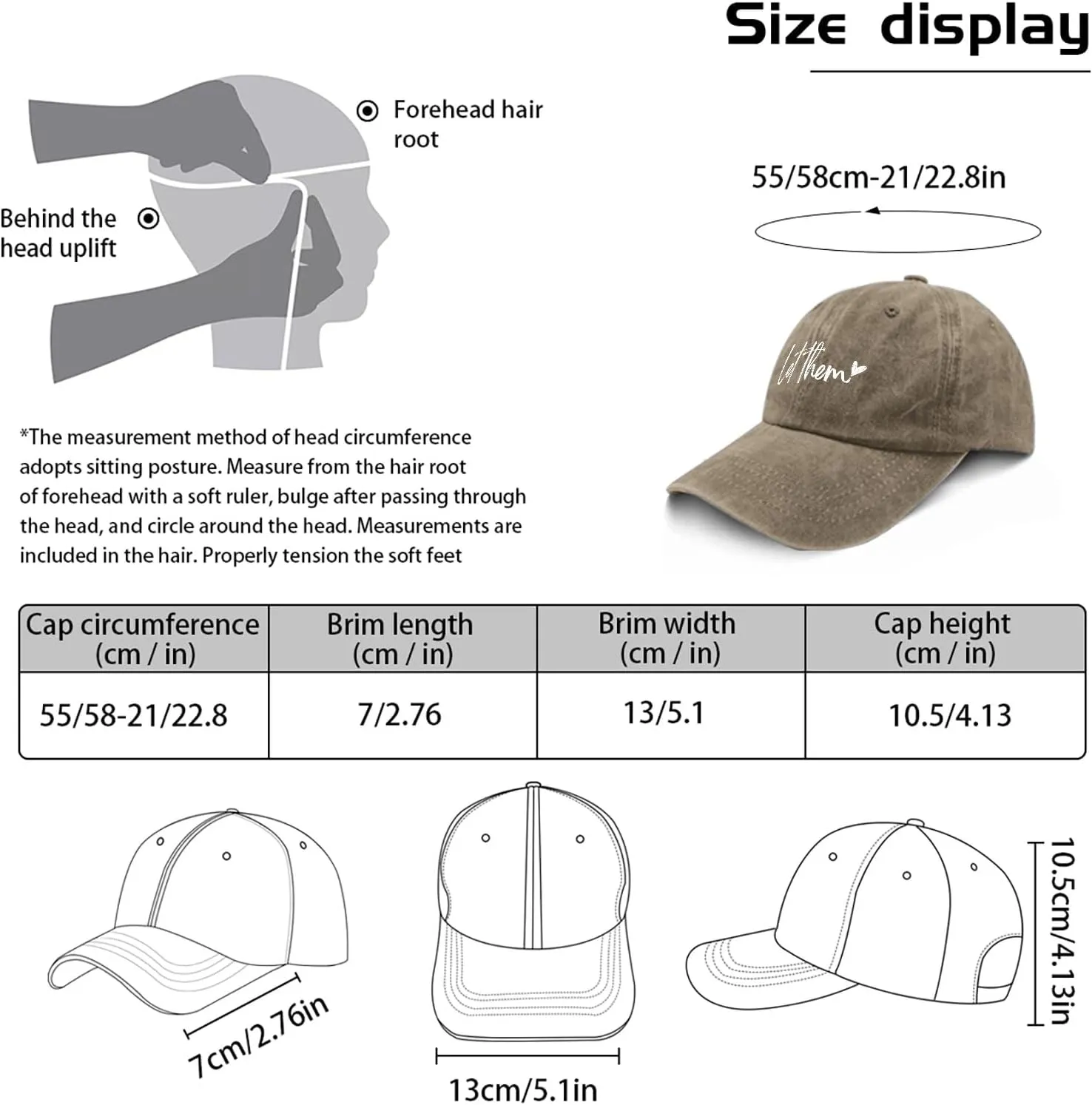 Let Them Funny Hat for Men Classic Washed Distressed Baseball Caps