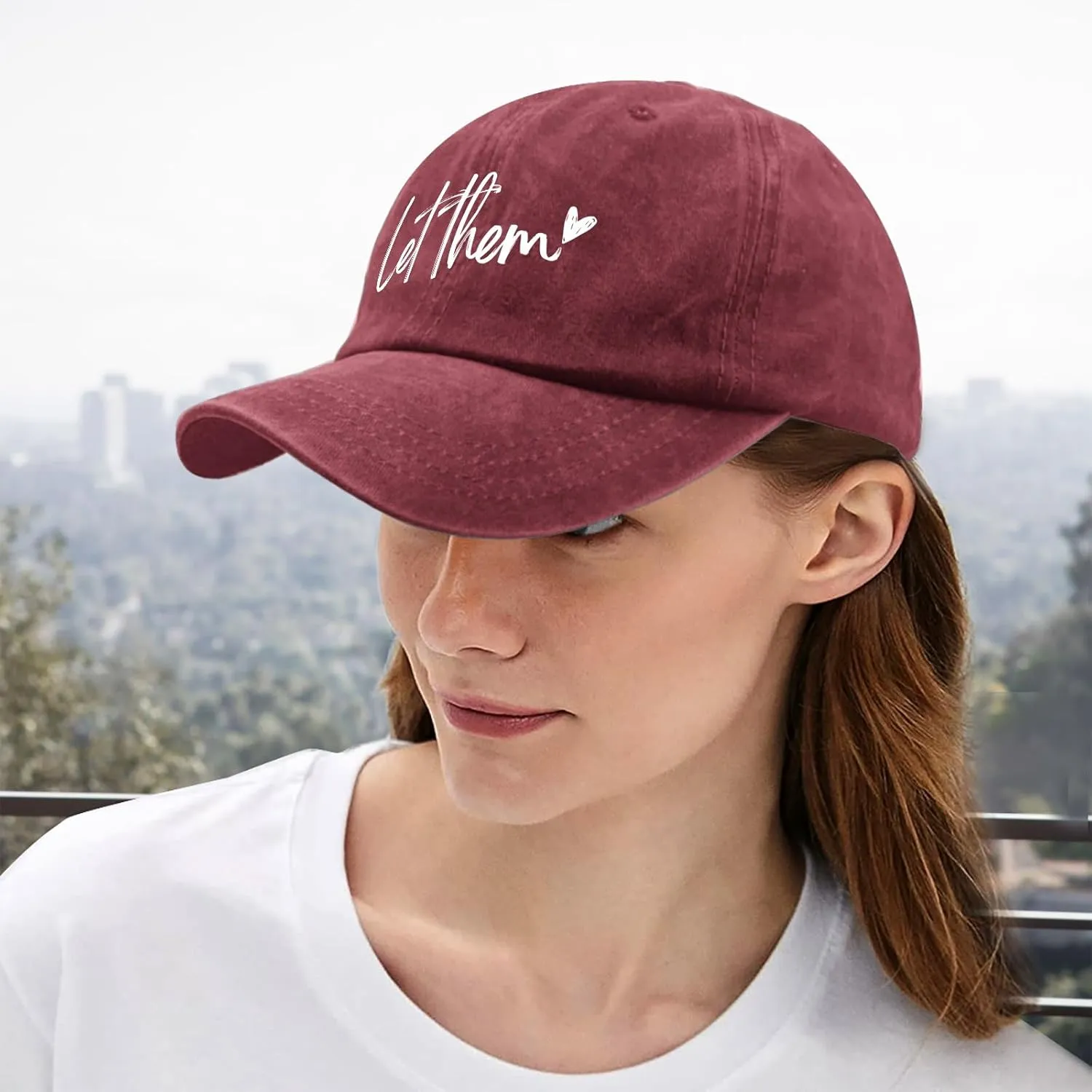Let Them Funny Hat for Men Classic Washed Distressed Baseball Caps