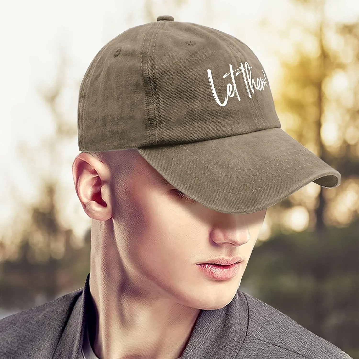 Let Them Funny Hat for Men Classic Washed Distressed Baseball Caps