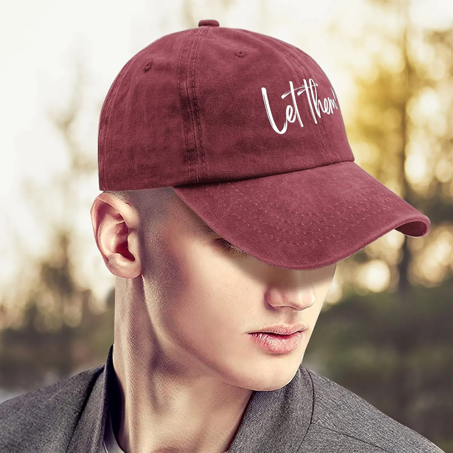 Let Them Funny Hat for Men Classic Washed Distressed Baseball Caps