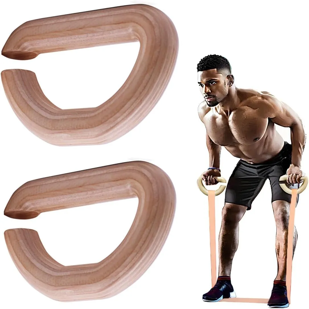 Lights Mountain Wooden Resistance Bands Handles Versatile Exercise Handles for Elastic Band Workouts Home Gym Strength Training and Full-Body Workouts