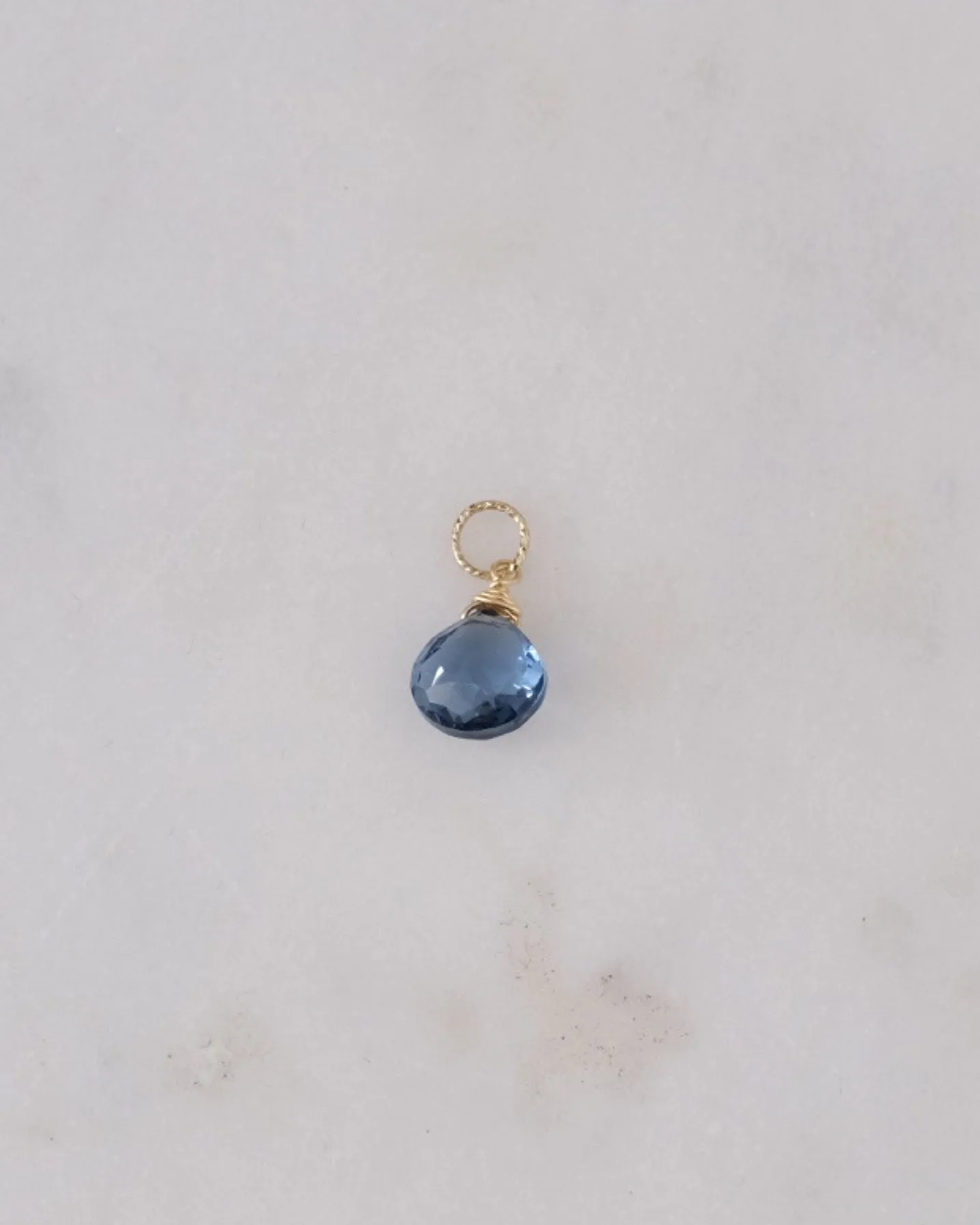London blue quartz charm
