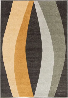 Lunar Orange Charcoal Super Soft Durable Floor rug