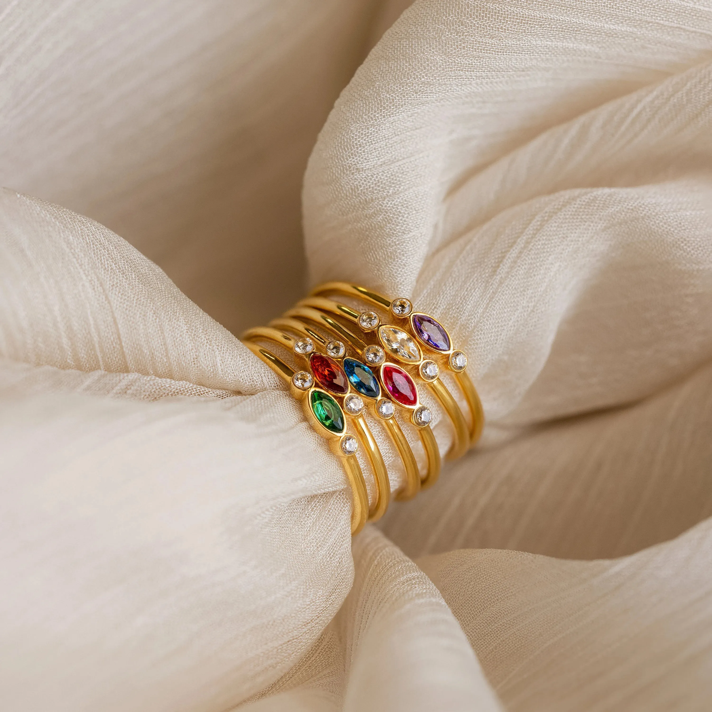 Marquise Bezel Birthstone Ring