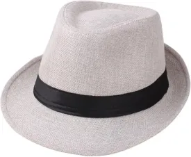 Men's Classic Manhattan Structured Gangster Trilby Fedora Hat Short Brim Panama Hat