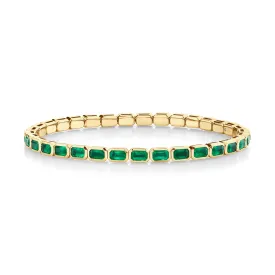 MEN'S EMERALD BEZEL STRETCH BRACELET