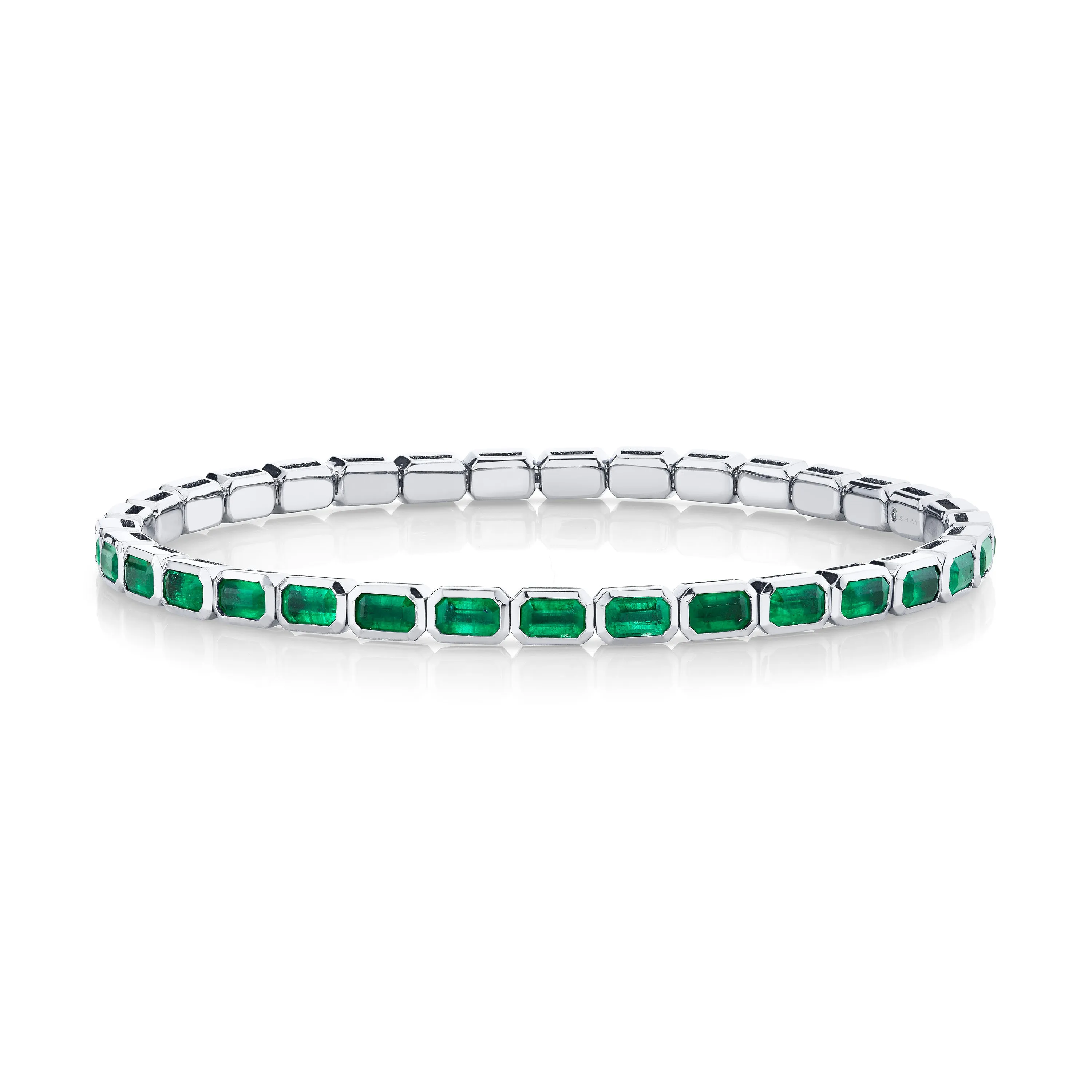 MEN'S EMERALD BEZEL STRETCH BRACELET