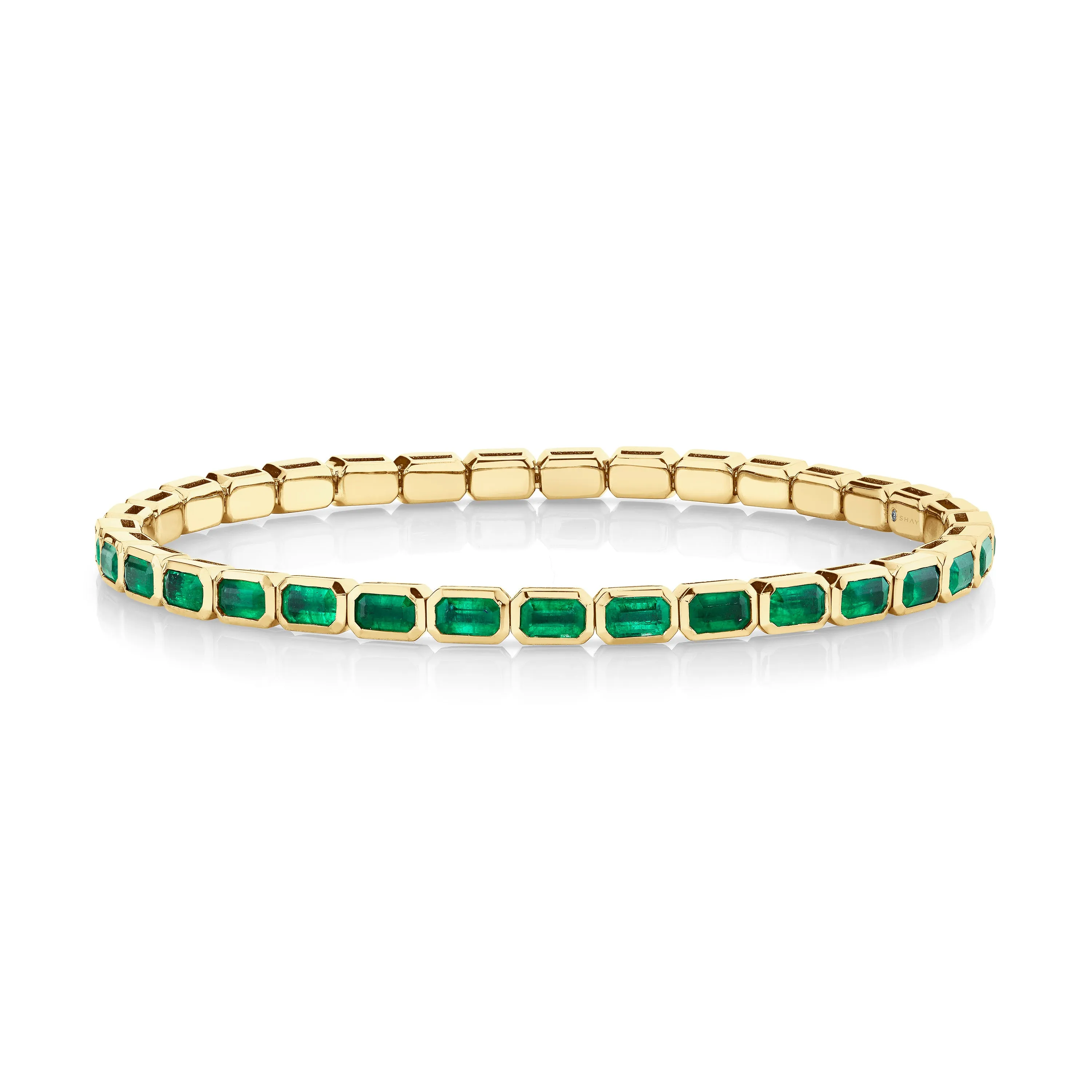 MEN'S EMERALD BEZEL STRETCH BRACELET