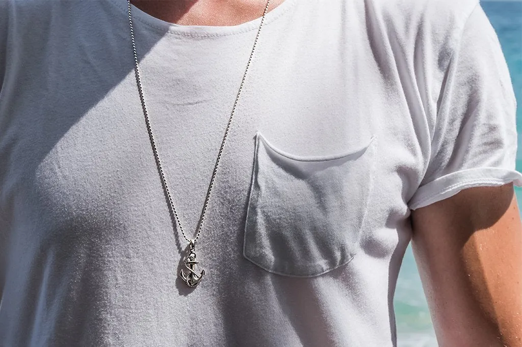 Men's Silver Anchor Pendant
