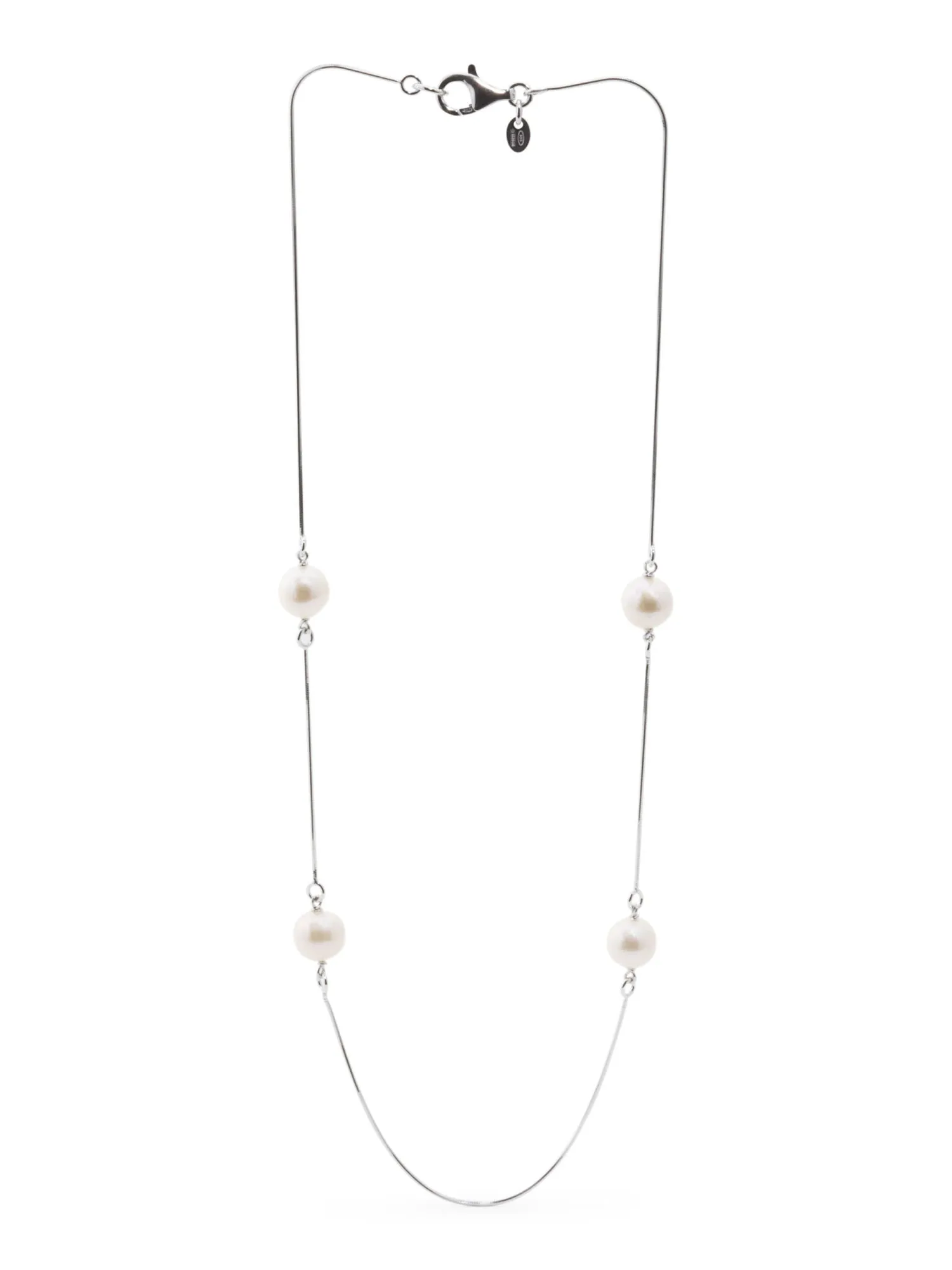 MILOR Made In Italy Sterling Silver Pearl Station Necklace