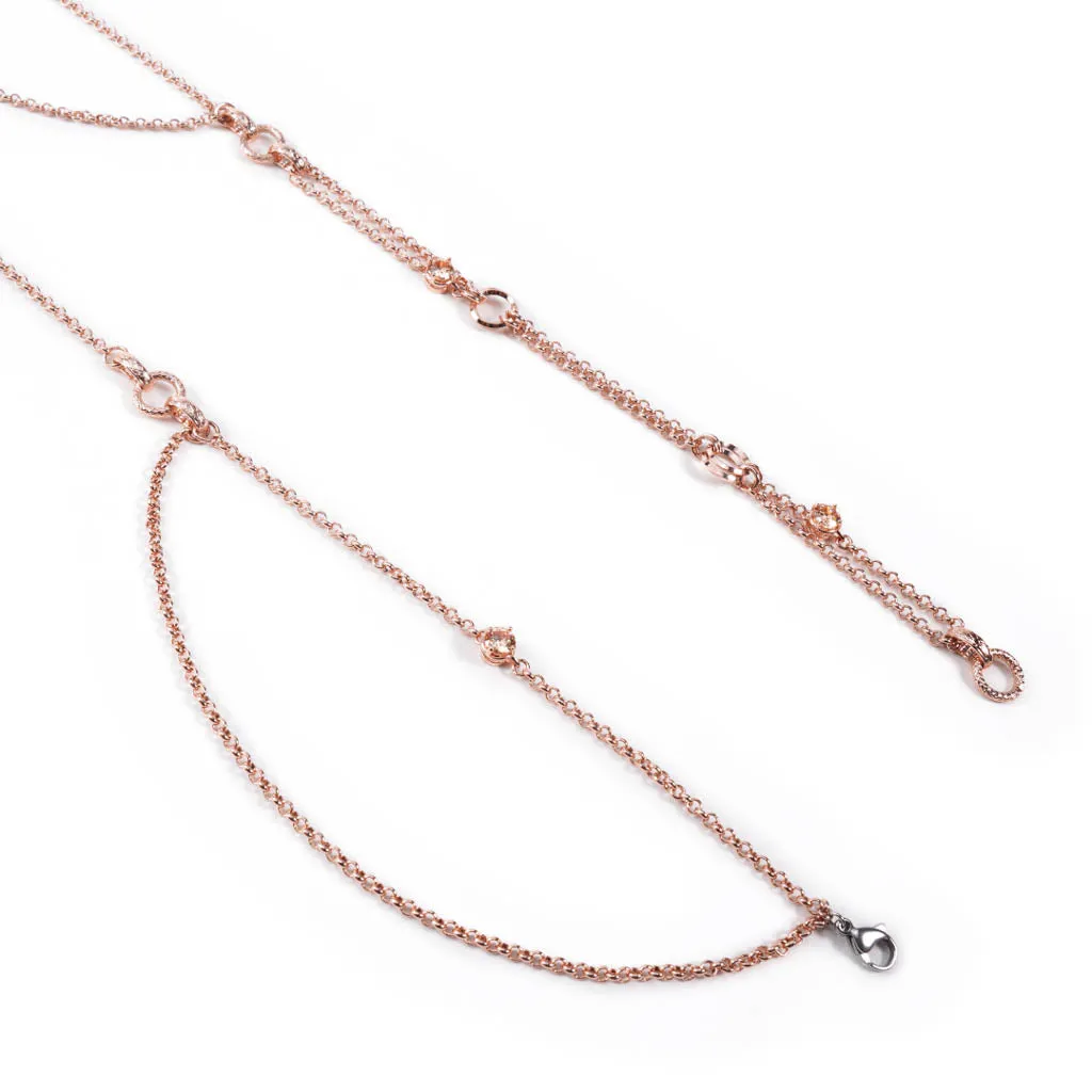 Mini Gems Body Chain [Pink gold]