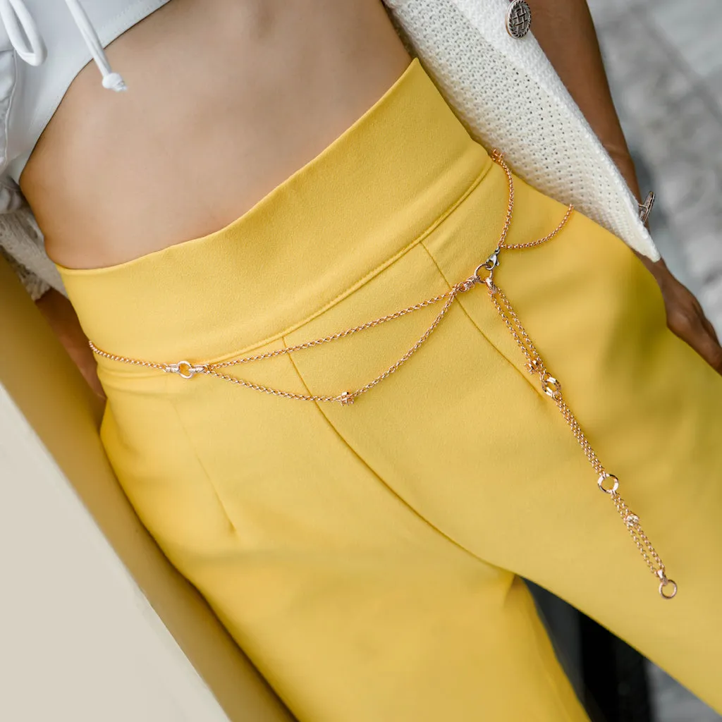 Mini Gems Body Chain [Pink gold]