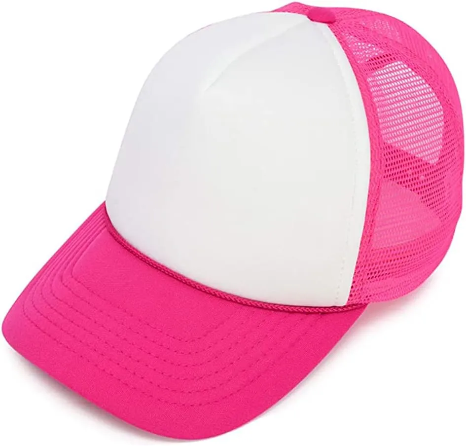 MR.R Sublimation Blank Polyester Mesh Cap Mesh Trucker Summer Mesh Cap,6 Pieces per Pack