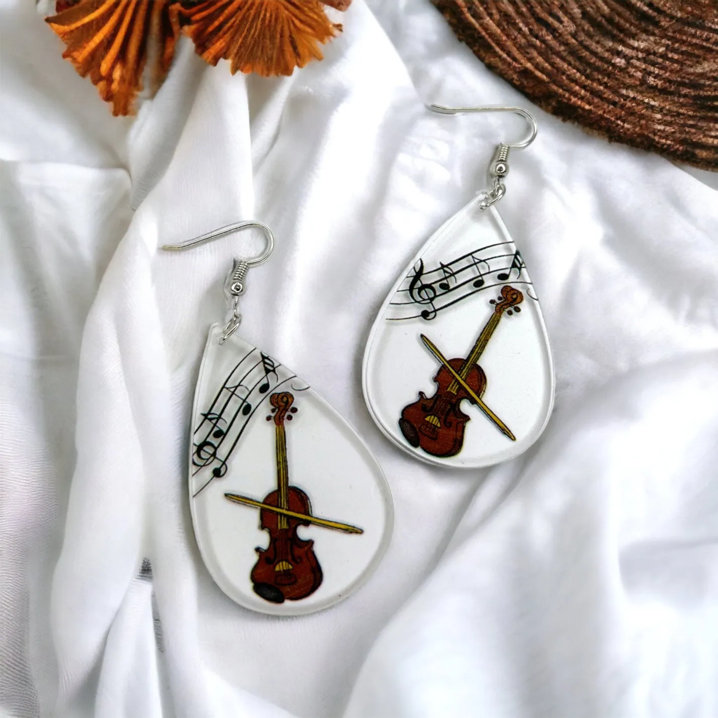 Musical Instrument Earrings - Music Teacher, Handmade Earrings, Music Earrings, Handmade Jewelry, Musician Jewelry, Saxophone Earrings