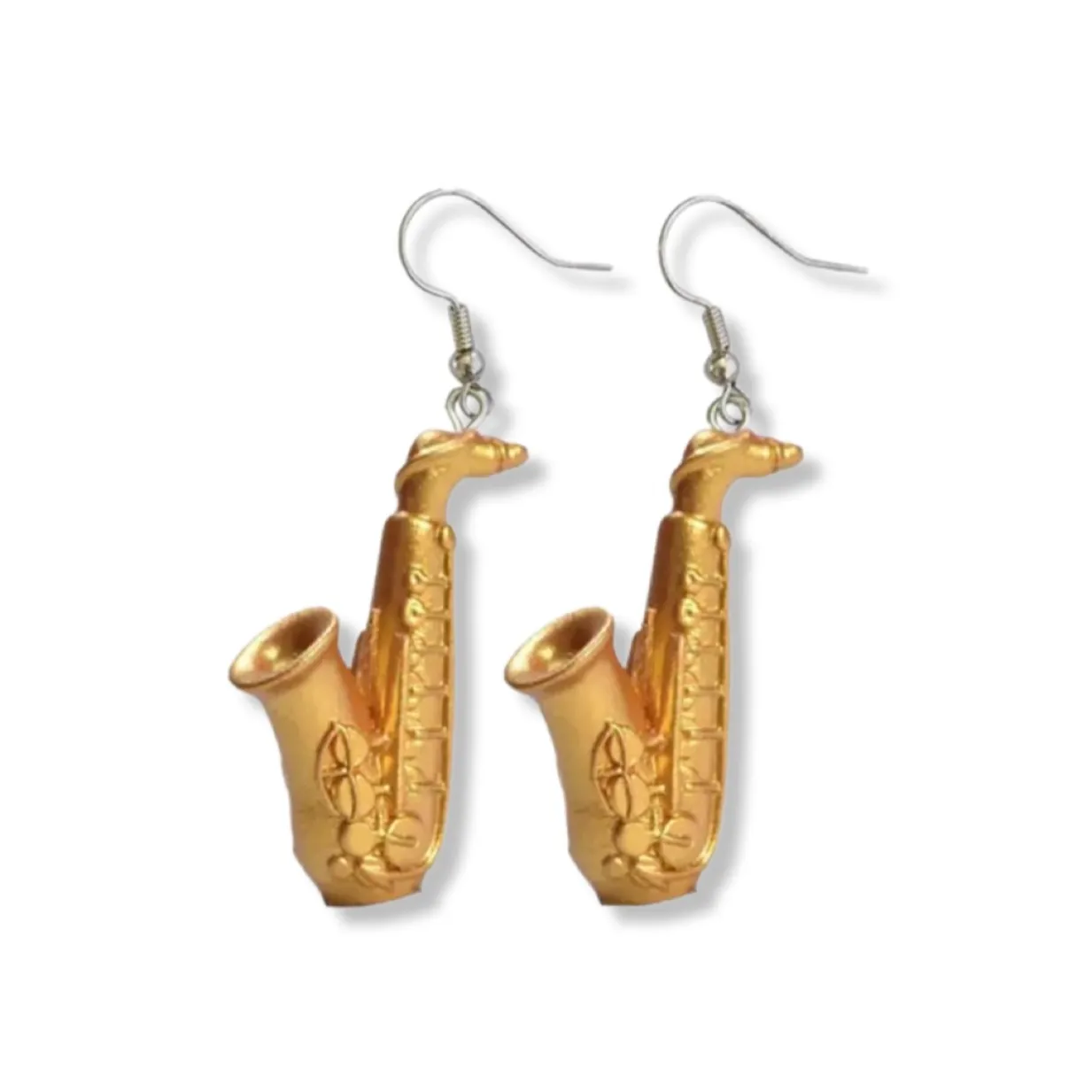 Musical Instrument Earrings - Music Teacher, Handmade Earrings, Music Earrings, Handmade Jewelry, Musician Jewelry, Saxophone Earrings