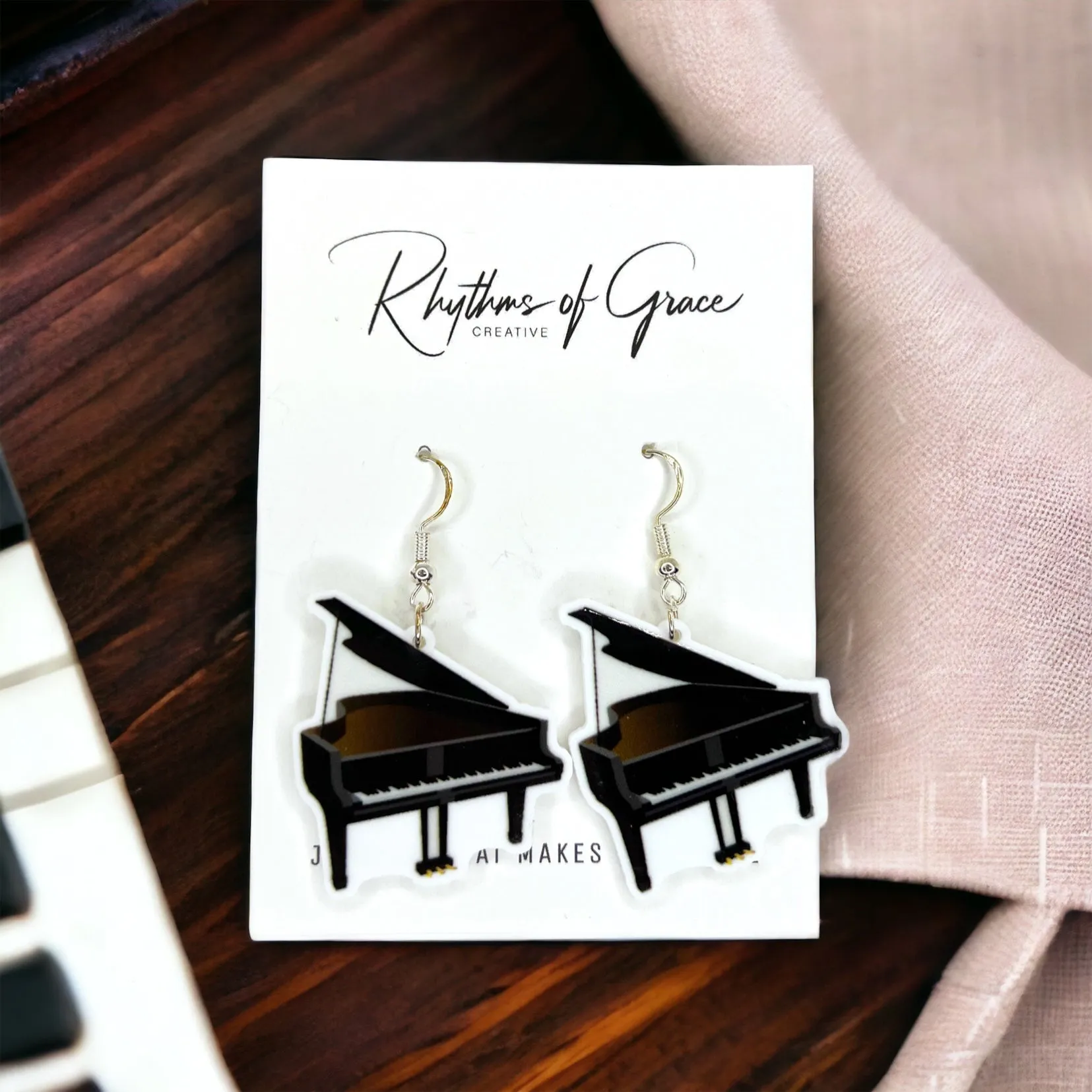 Musical Instrument Earrings - Music Teacher, Handmade Earrings, Music Earrings, Handmade Jewelry, Musician Jewelry, Saxophone Earrings