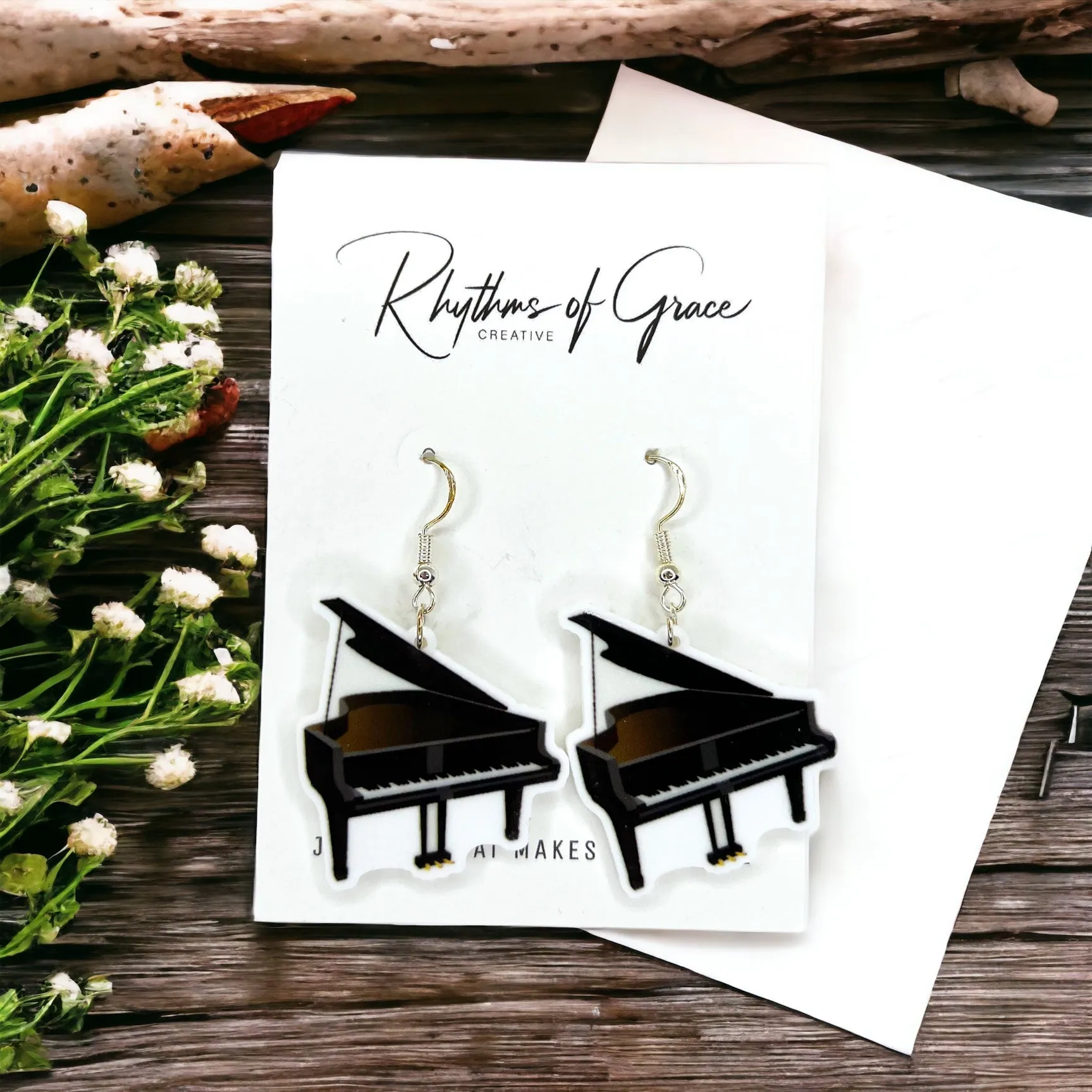 Musical Instrument Earrings - Music Teacher, Handmade Earrings, Music Earrings, Handmade Jewelry, Musician Jewelry, Saxophone Earrings