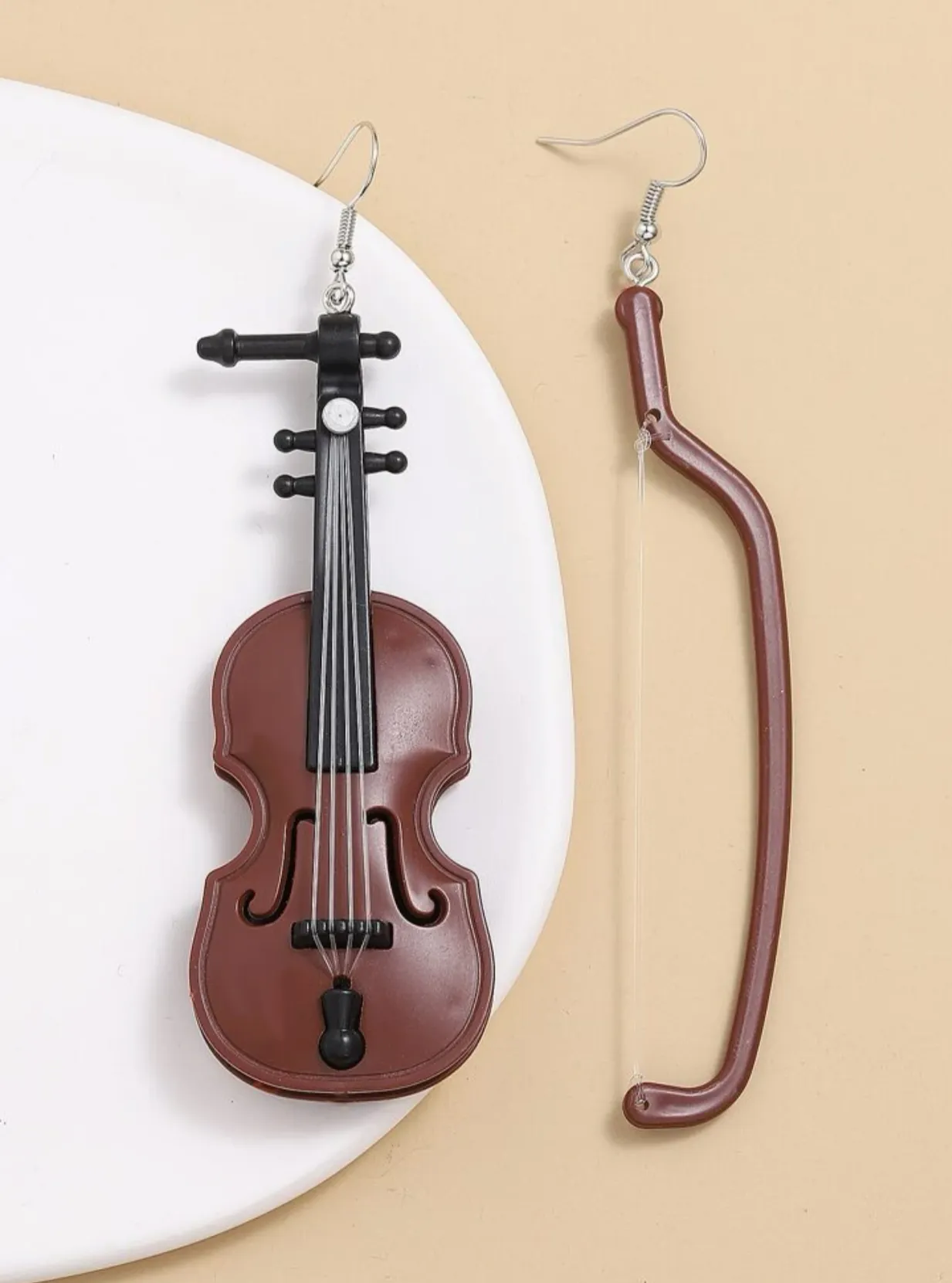 Musical Instrument Earrings - Music Teacher, Handmade Earrings, Music Earrings, Handmade Jewelry, Musician Jewelry, Saxophone Earrings