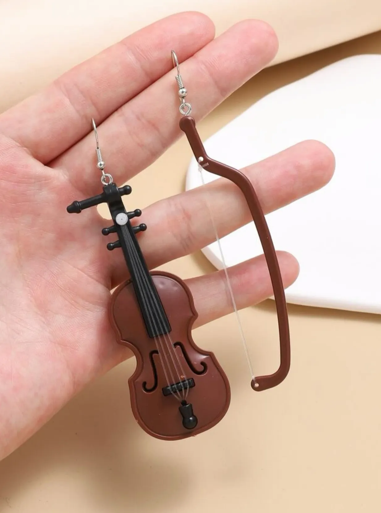 Musical Instrument Earrings - Music Teacher, Handmade Earrings, Music Earrings, Handmade Jewelry, Musician Jewelry, Saxophone Earrings