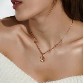 New Alphabet S Necklace [Champagne/White gems]
