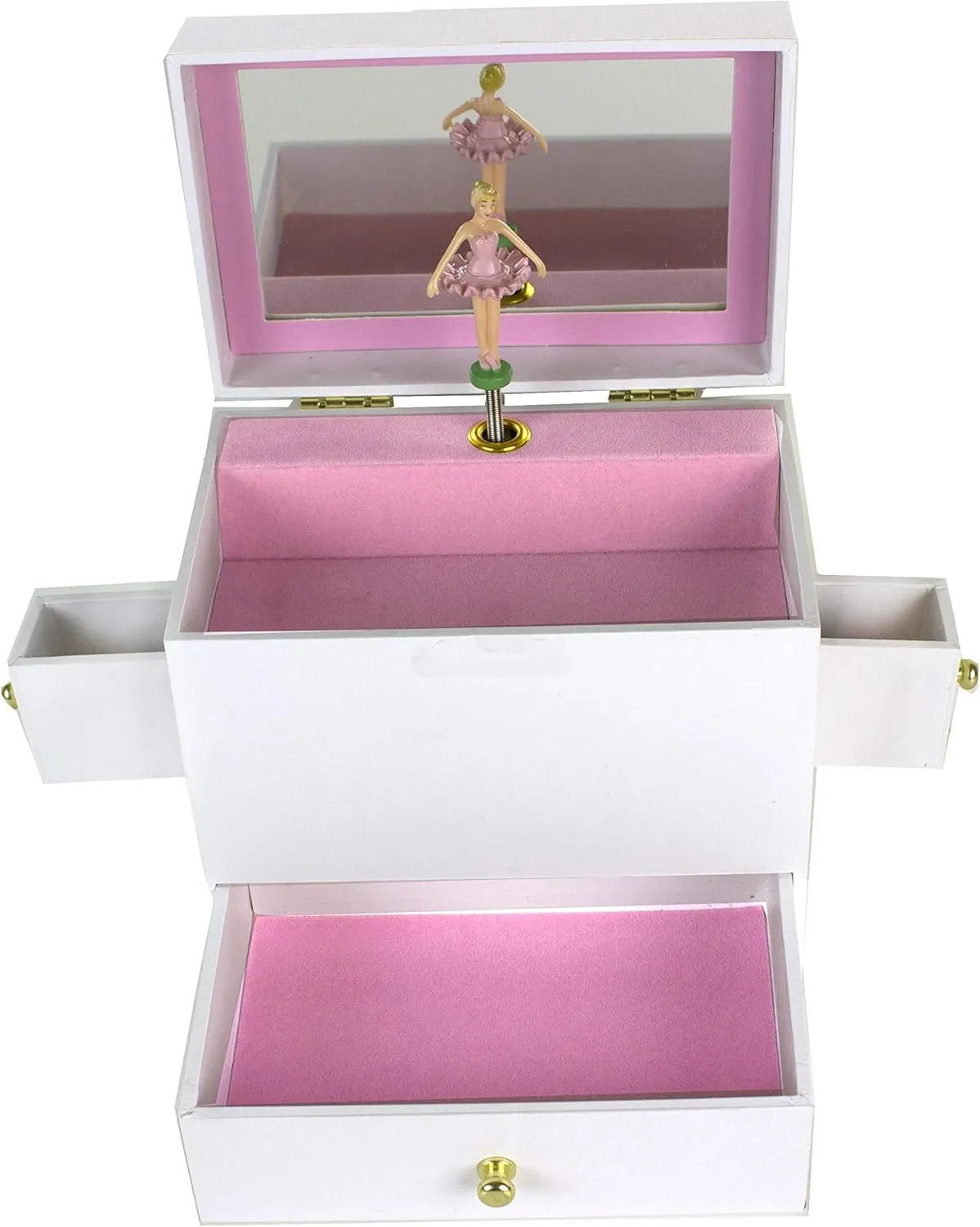 Personalized Baptism First Communion Deluxe Ballerina Jewelry Box for Girl's with Cross