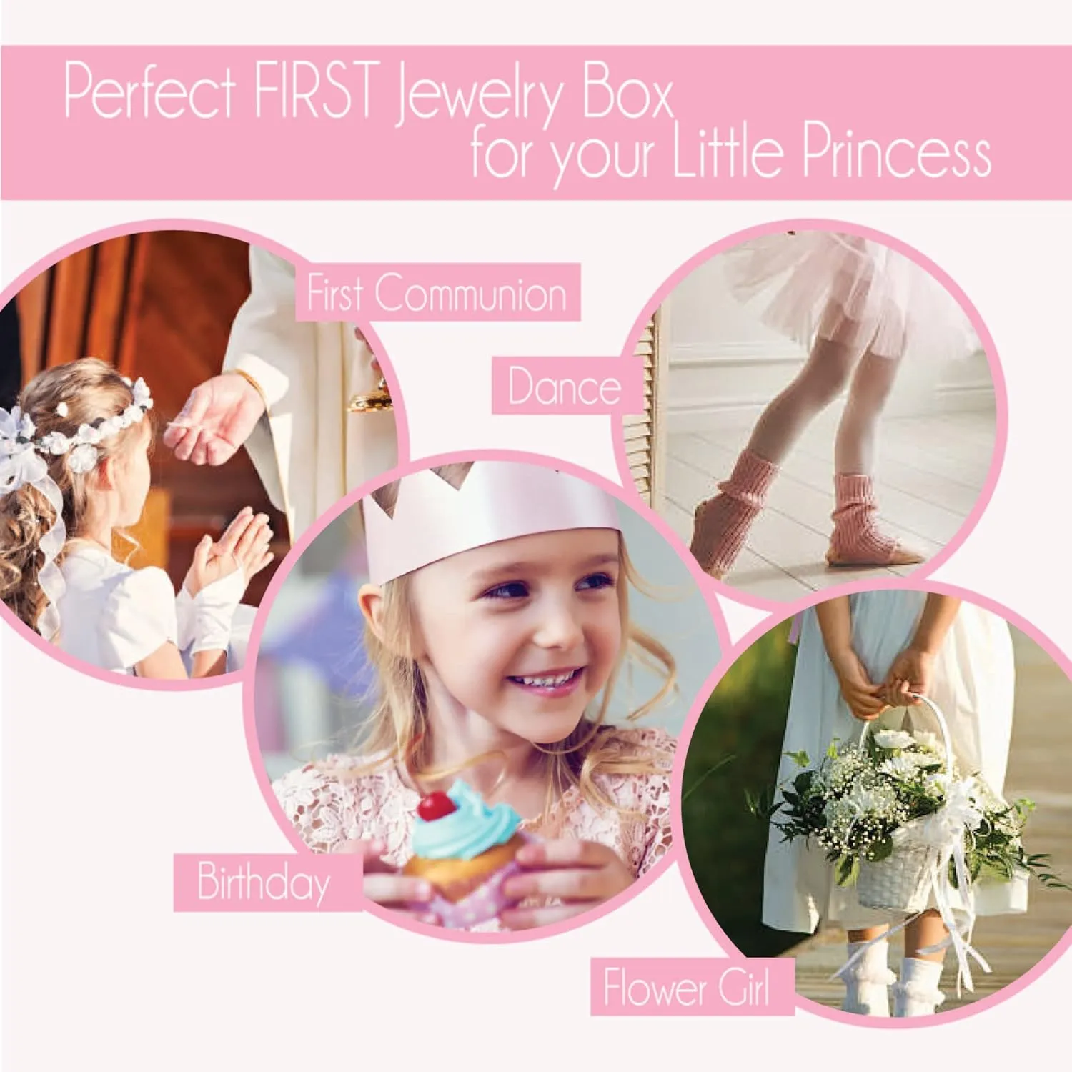 Personalized Baptism First Communion Deluxe Ballerina Jewelry Box for Girl's with Cross