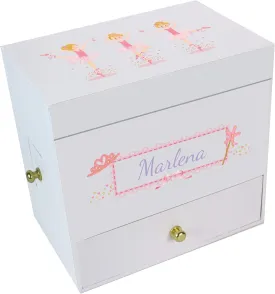 Personalized Blonde Ballerina Deluxe Musical Ballerina Jewelry Box Dance Recital Gift