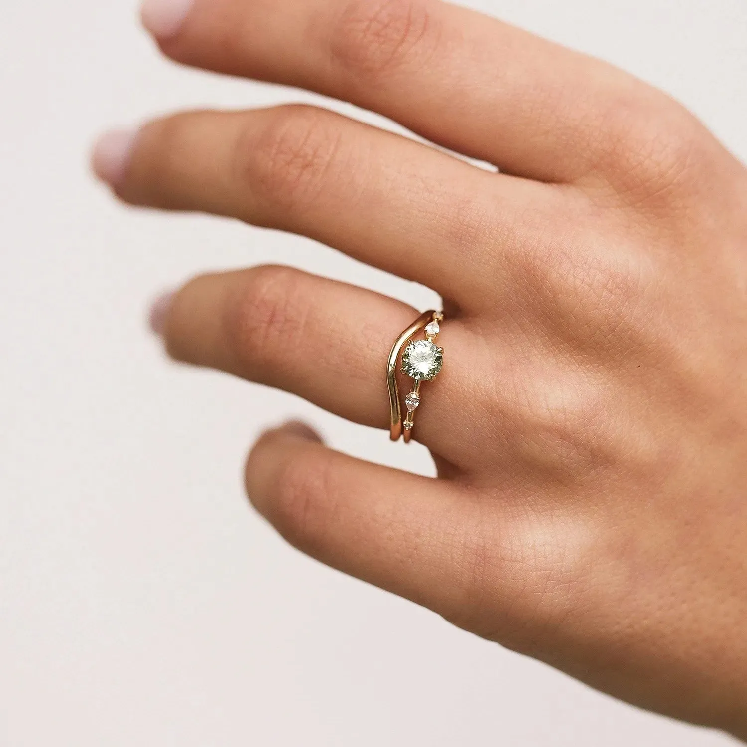 plain wave band - 14k rose gold