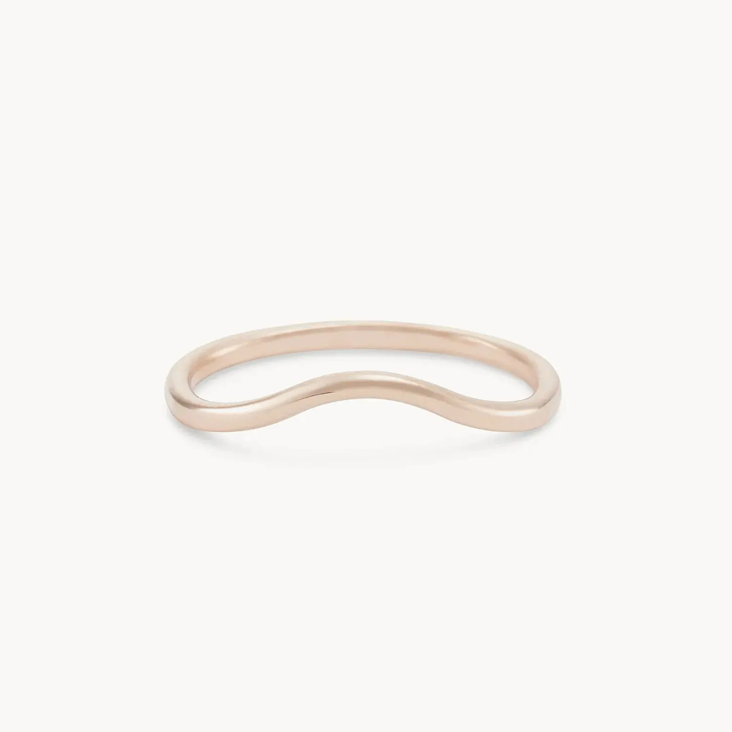 plain wave band - 14k rose gold