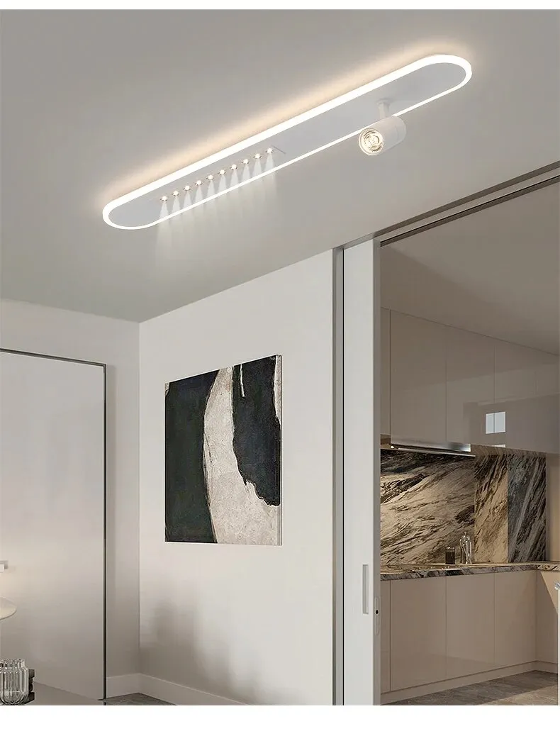QIYI Lange LED Strip Ceiling Chandeliers with Spotlight
