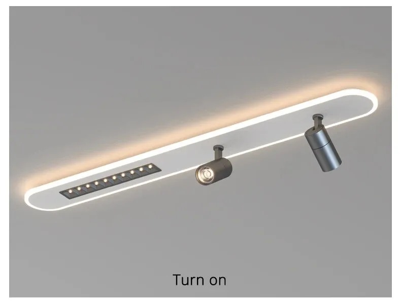 QIYI Lange LED Strip Ceiling Chandeliers with Spotlight