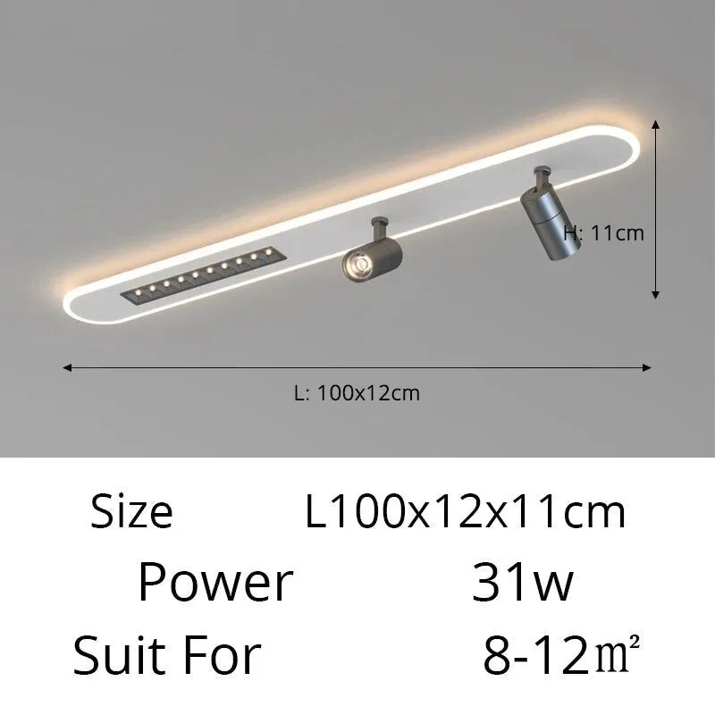 QIYI Lange LED Strip Ceiling Chandeliers with Spotlight