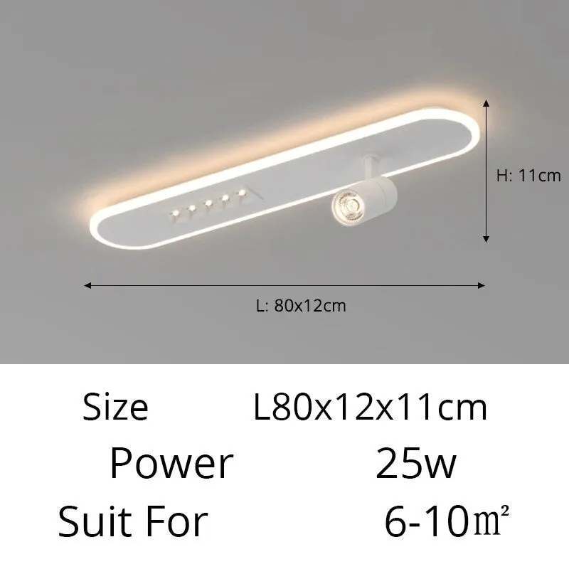 QIYI Lange LED Strip Ceiling Chandeliers with Spotlight