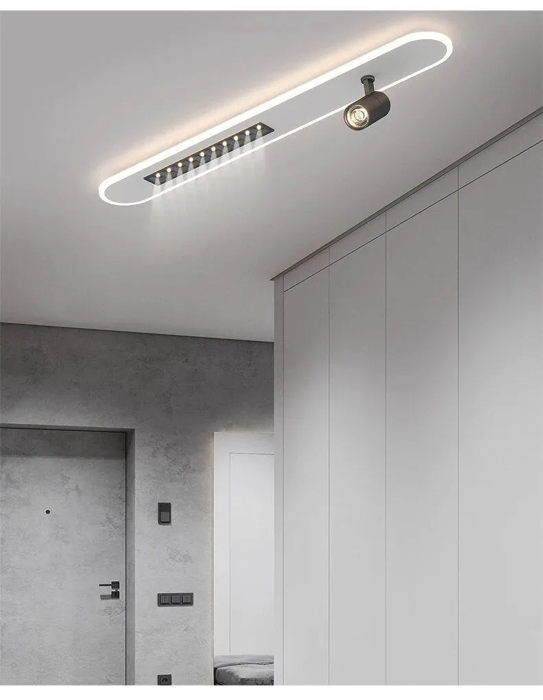 QIYI Lange LED Strip Ceiling Chandeliers with Spotlight