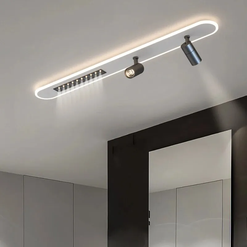 QIYI Lange LED Strip Ceiling Chandeliers with Spotlight