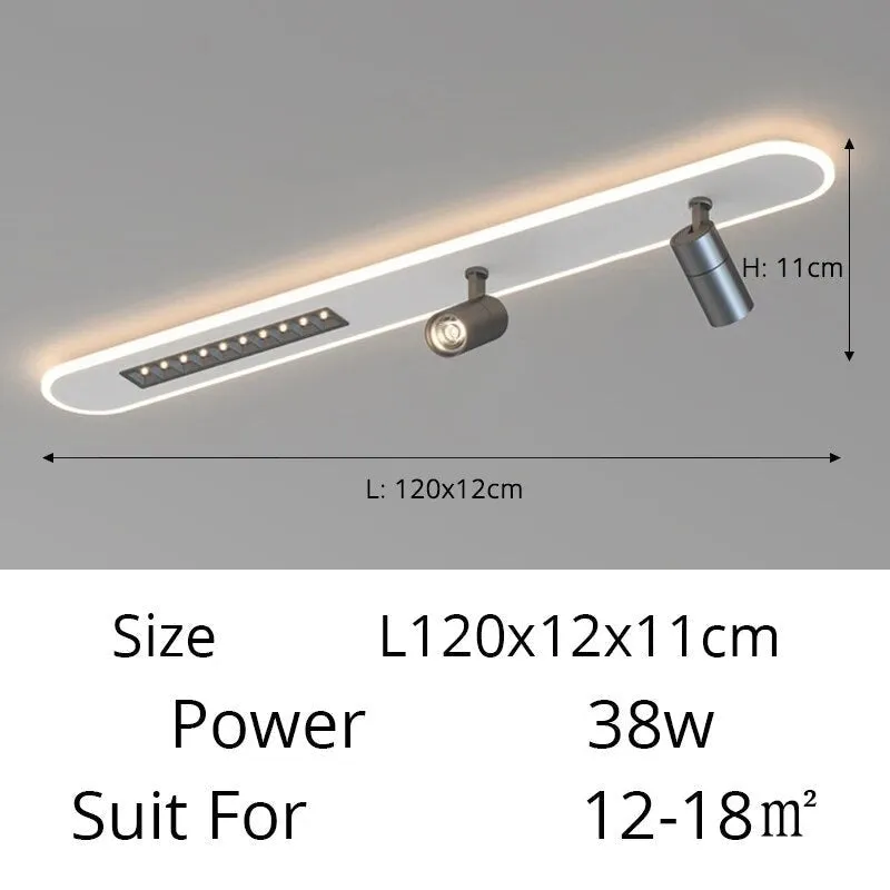 QIYI Lange LED Strip Ceiling Chandeliers with Spotlight