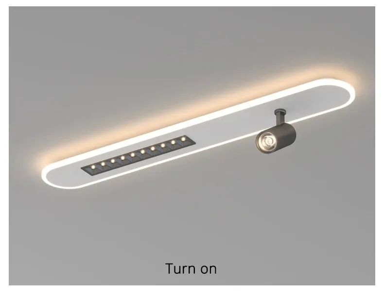 QIYI Lange LED Strip Ceiling Chandeliers with Spotlight
